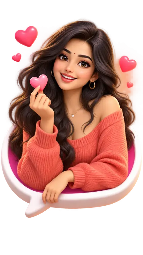 3D Heart Emoji Portrait