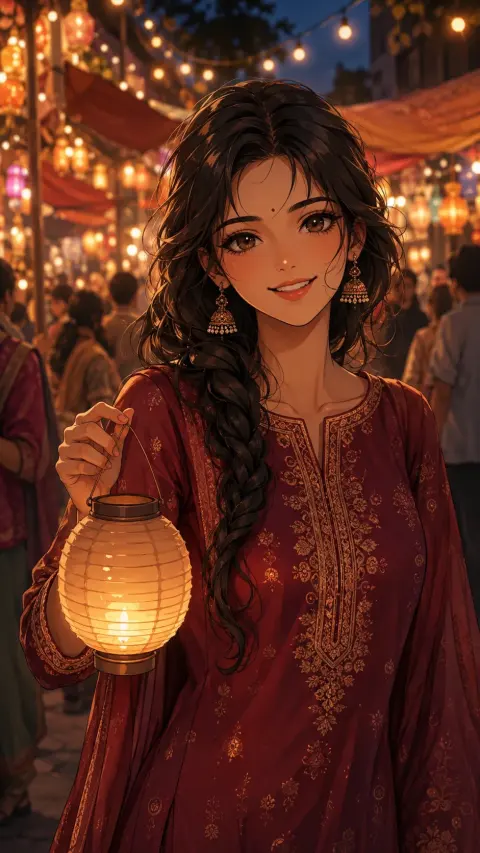 Anime Evening Lantern Market