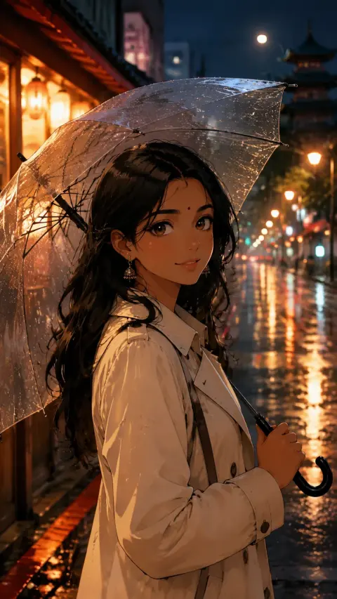 Anime Rainy Street Portrait