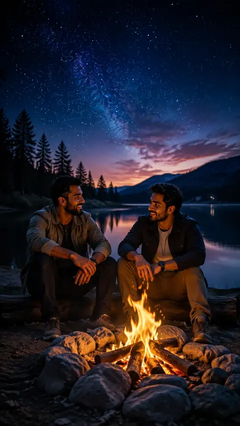 Lakeside Campfire Friends