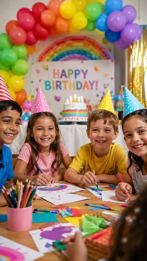 Birthday Kids Rainbow Craft Party