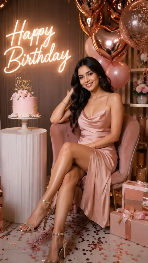 Birthday Woman Rose Gold Glamour