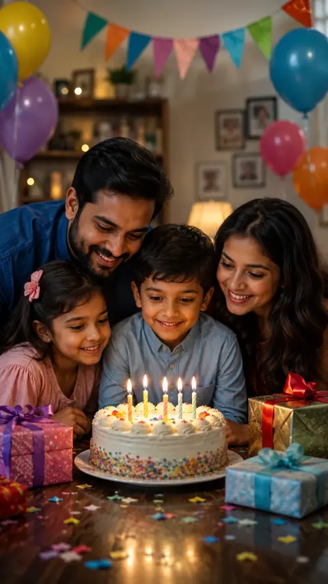 Birthday Family Home Cake Moment