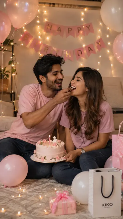 Birthday Couple Cozy Home Celebration