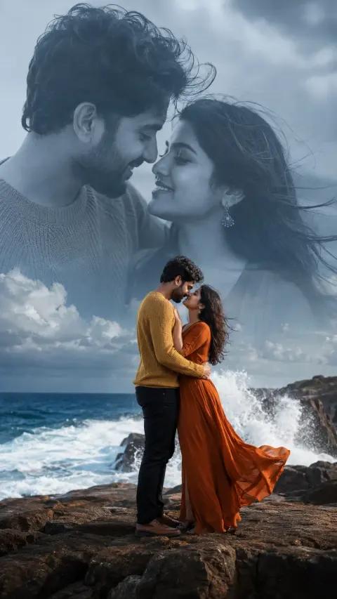 Ocean Romance Couple Poster