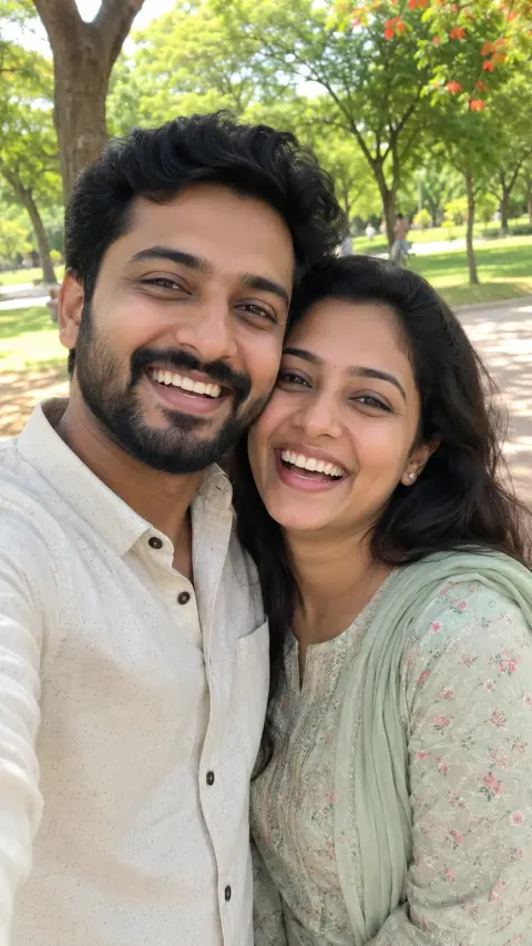 Laughing Together Couple Selfie