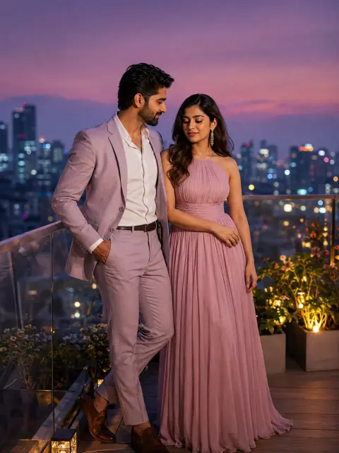 Rooftop Twilight Couple