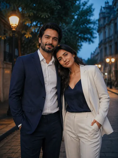 Blue Hour City Couple