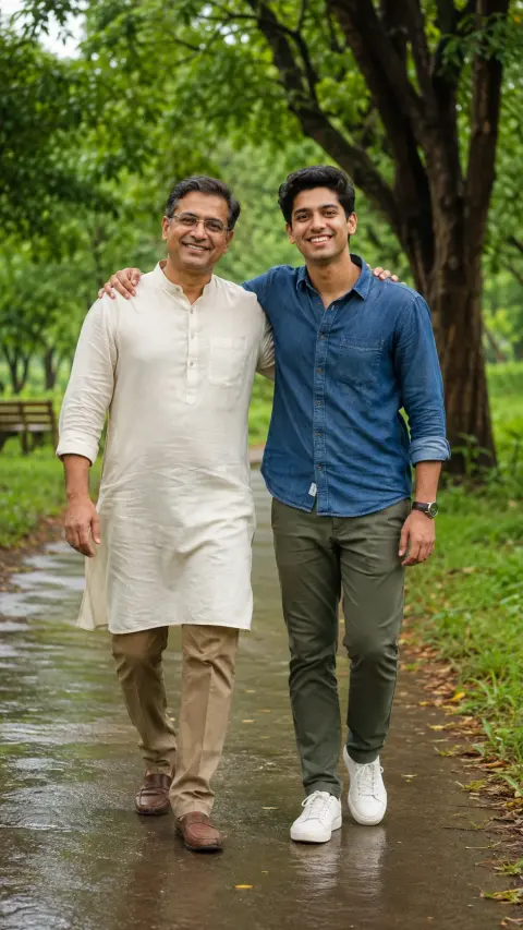 Park Walk Father and Son