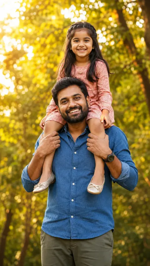 Forest Shoulders Father and Child