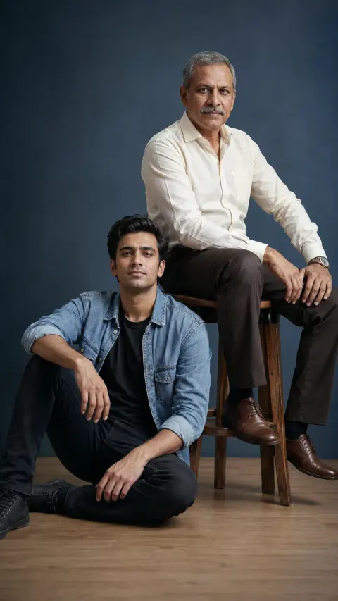 Studio Father and Son Portrait