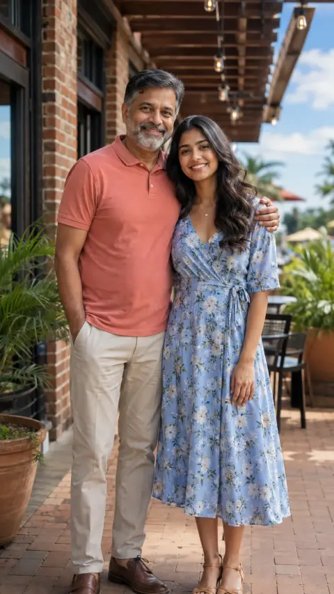 Patio Father and Daughter