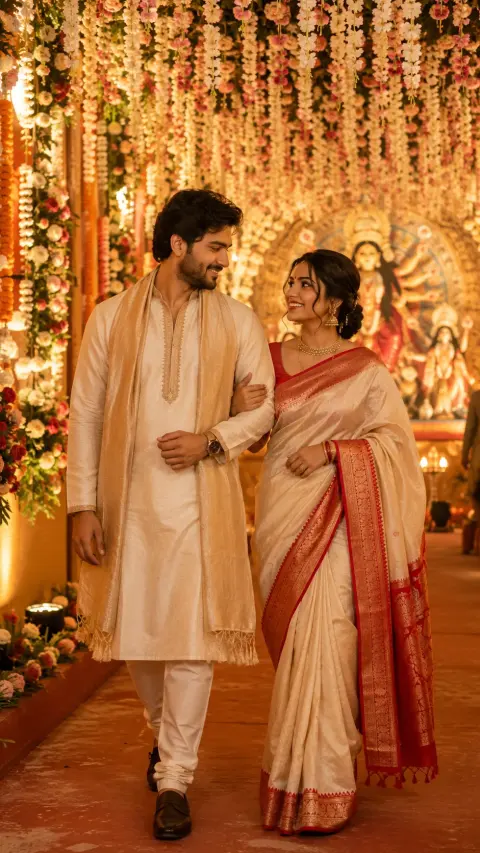Durga Puja Couple Pandal Walk