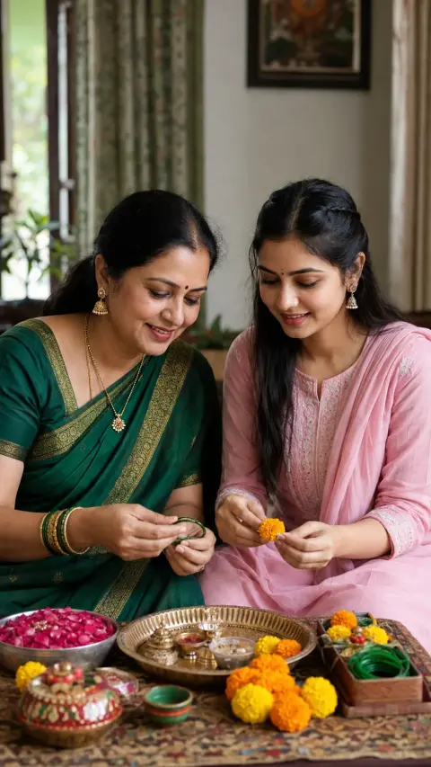 Teej Mother Daughter Preparations