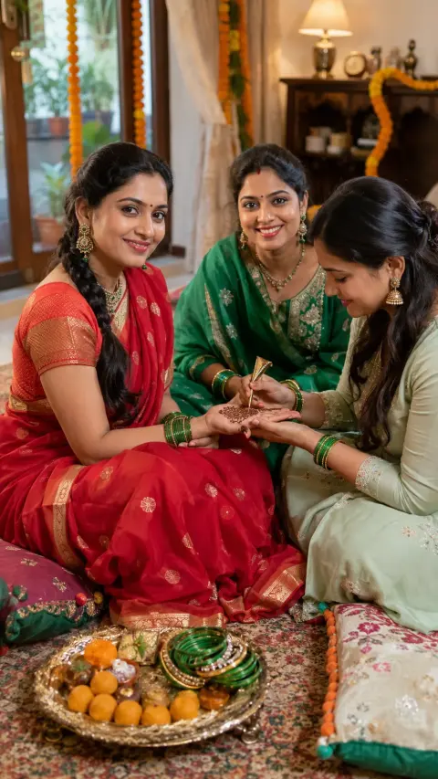 Teej Mehndi With Friends