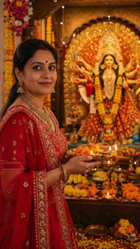 Teej Temple Puja Thali