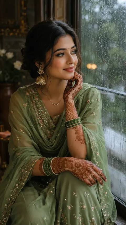 Teej Monsoon Mehndi Portrait