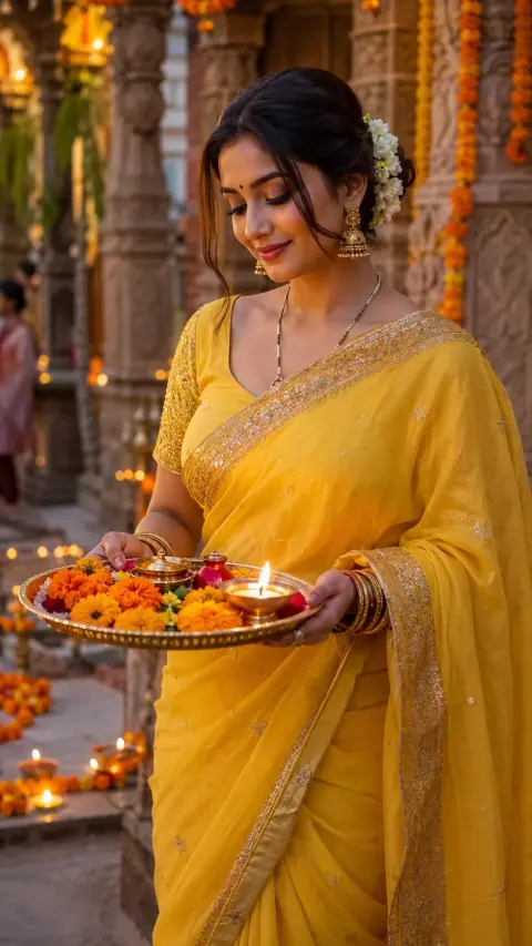 Teej Temple Glow in Yellow