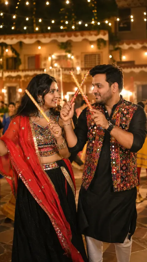 Couple Dandiya Evening
