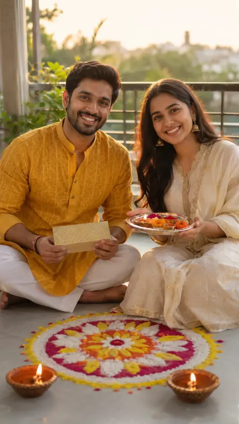 Bhai Dooj Balcony Siblings