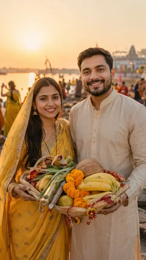 Chhath Puja Sibling Offering Basket