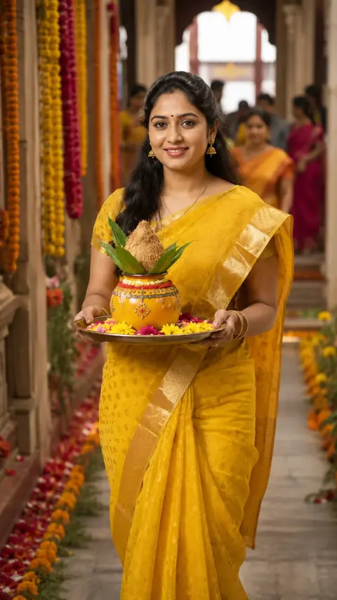 Yellow Saree Kalash