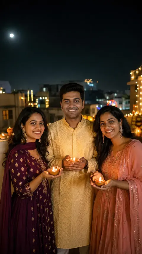 Diwali Friends Rooftop