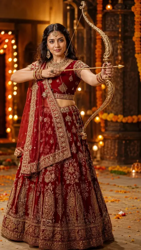 Dussehra Woman With Bow