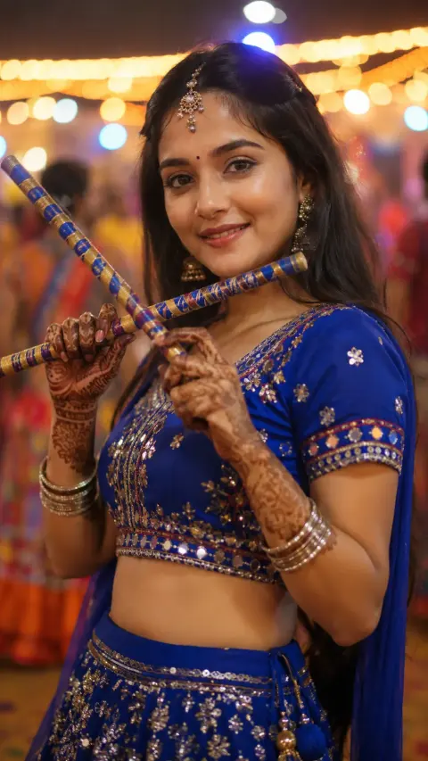 Blue Dandiya Portrait