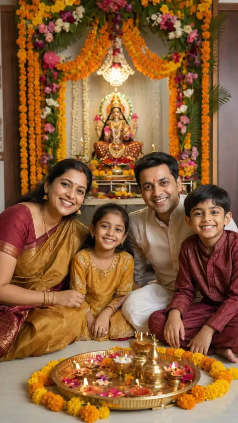 Lakshmi Puja Family