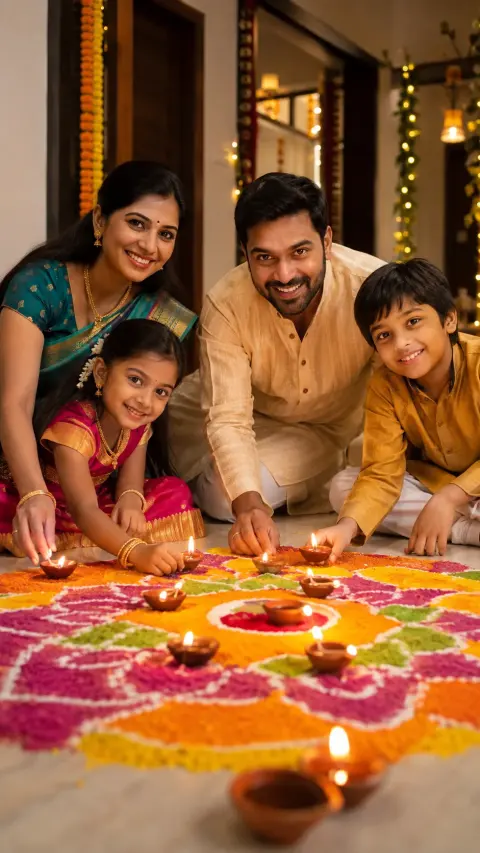 Diwali Family Rangoli