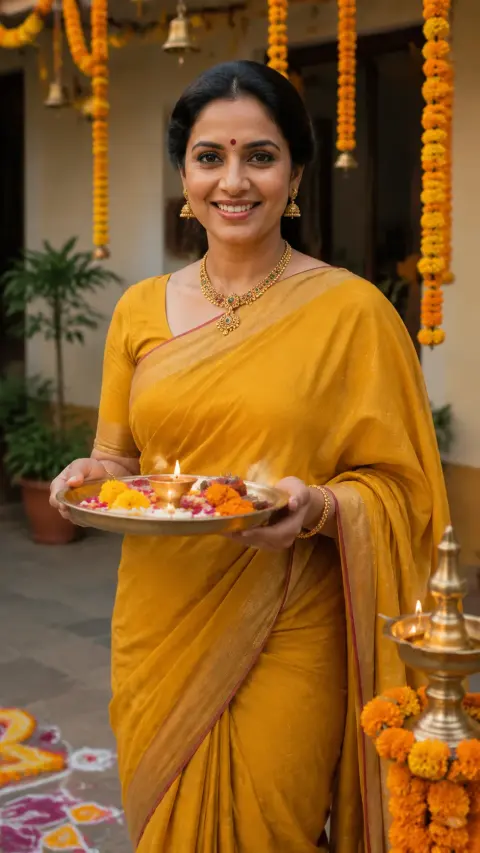 Dussehra Puja Thali Portrait