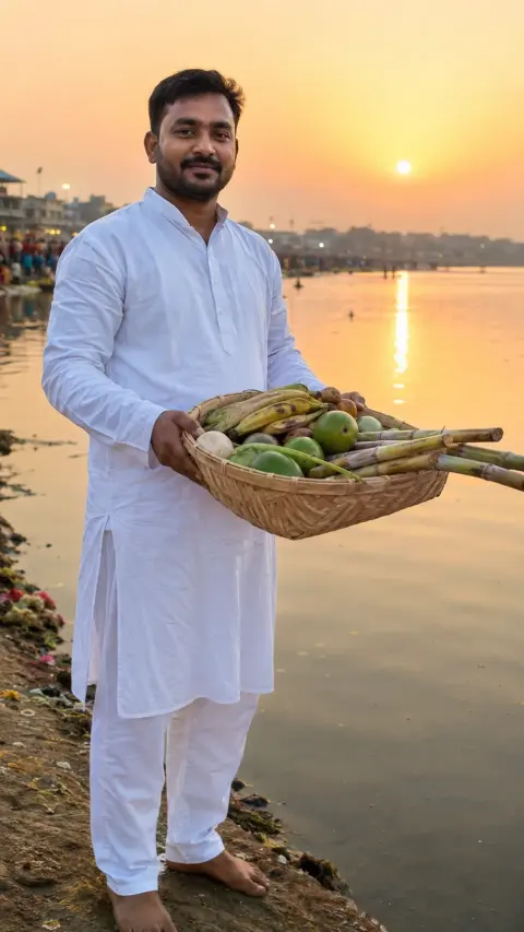 Chhath Puja Riverbank Offering