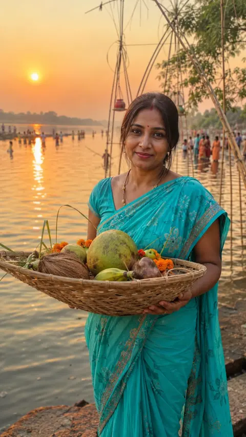 Chhath Puja Bamboo Soop Portrait