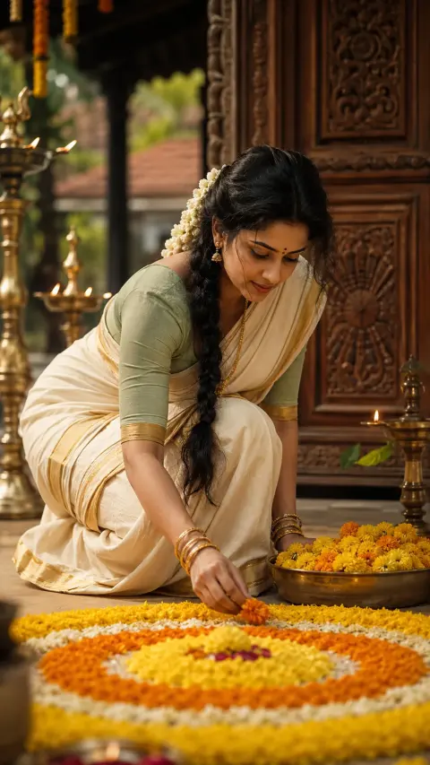 Kerala Pookalam Saree
