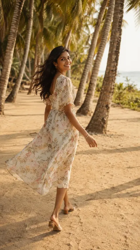 Ivory Floral Palm Beach Walk