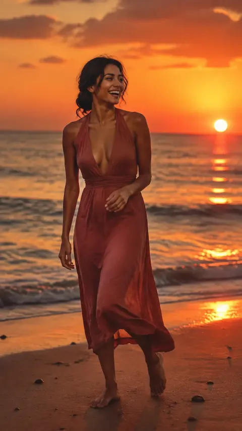 Terracotta Sunset Beach Editorial