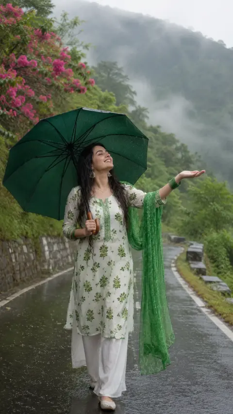Misty Road Green Kurti