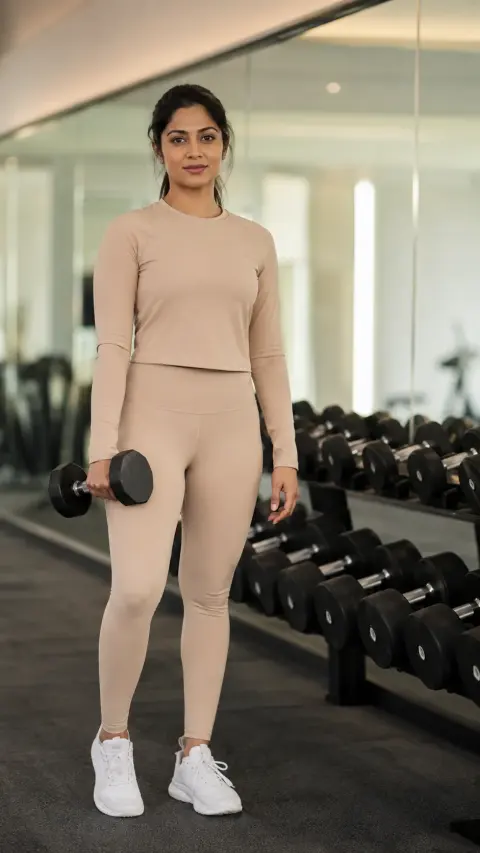 Beige Dumbbell Rack Portrait