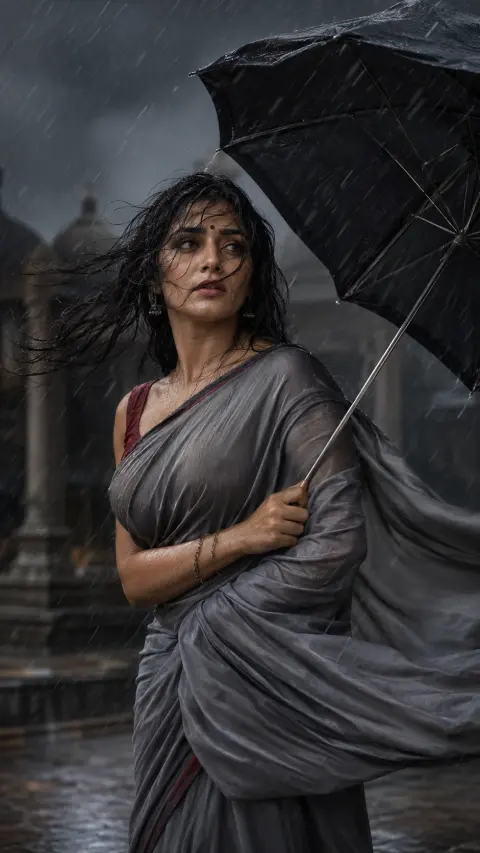 Storm Grey Saree